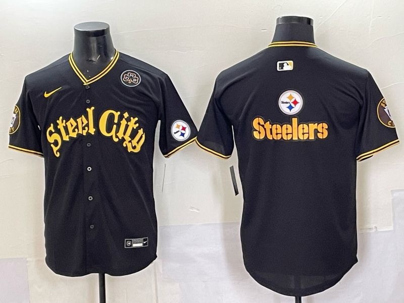 Men 2025 Nike Pittsburgh Steelers Blank Black Limited NFL Jersey style 0061->pittsburgh steelers->NFL Jersey
